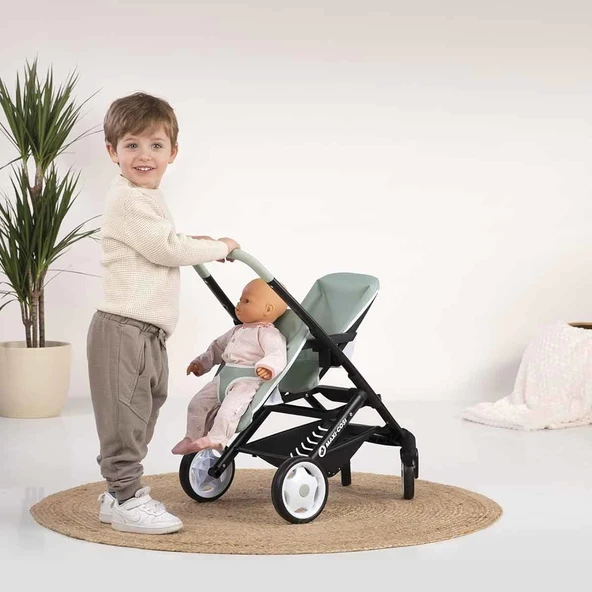 Smoby Maxi-Cosi İkiz Oyuncak Bebek Arabası Yeşil - 4