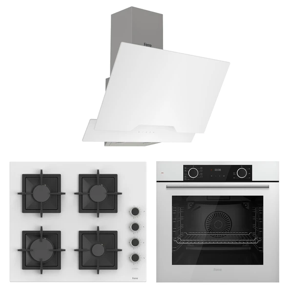 Ferre Fryart Sc serisi Beyaz 3'lü Ankastre Set ( xe63cb-sc206-d064 ) ürün görseli 1