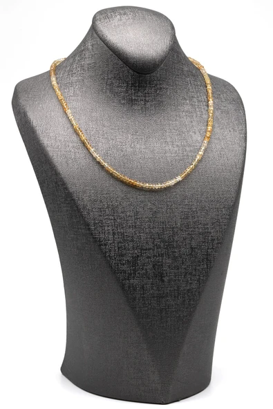 Sitrin Doğal Taş 925 Ayar Gümüş Kolye - 2