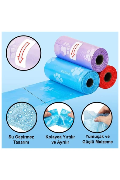 Pribor Kedi Köpek Dışkı Kaka Poşeti 4 Lü / Hazneli Kedi Kumu Küreği Içinde Uygundur - 2