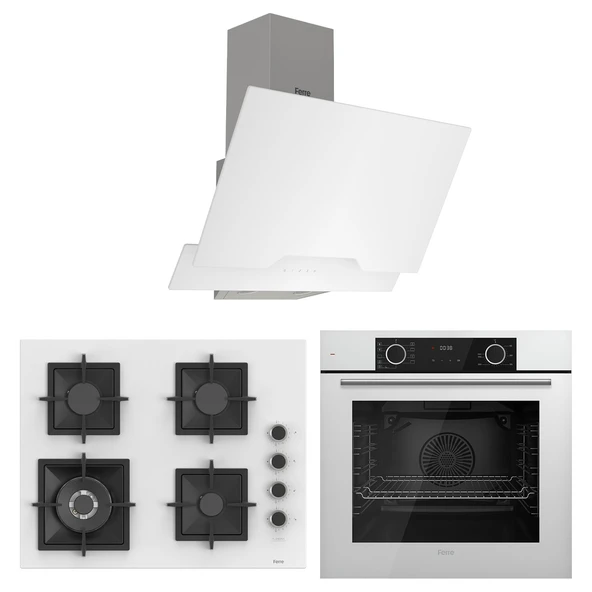 Ferre Fryart Sc serisi Wok'lu Beyaz 3'lü Ankastre Set ( xe63cb-sc406-d064 ) ürün görseli