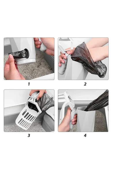 Pribor Kedi Köpek Dışkı Kaka Poşeti 4 Lü / Hazneli Kedi Kumu Küreği Içinde Uygundur - 6