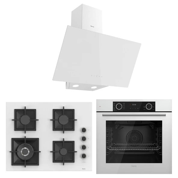 Ferre Fryart Sc serisi Wok'lu Beyaz 3'lü Ankastre Set ( xe63cb-sc406-d078 ) ürün görseli