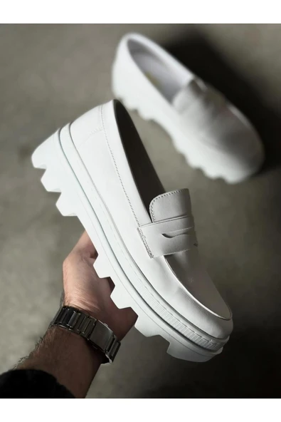 Erkek AyakkabıKnack Yüksek Taban Klasik Ayakkabı 779 Beyaz - Resim 6