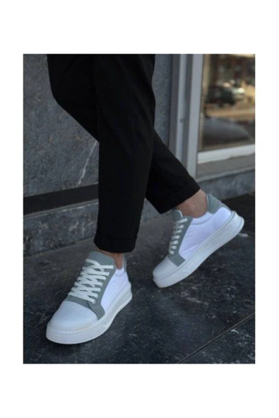 Erkek AyakkabıKB-X46 Kuback Beyaz Bebe Mavi Yüksek Beyaz Taban Günlük Spor Ayakkabı - Resim 4