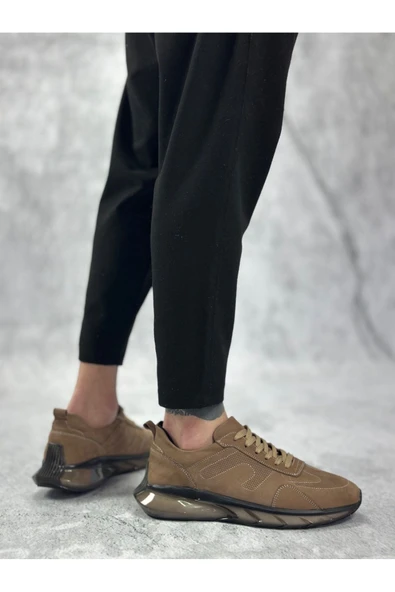 Erkek Ayakkabı BA0324 İçi Dışı Hakiki Deri Rahat Taban Kahverengi Sneakers Casual Erkek Ayakkabı - Resim 4