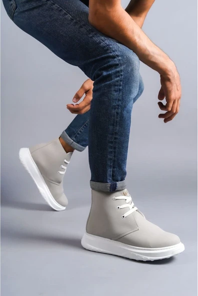 SLW204 Franca Bağcıklı Süet Erkek Spor Bot BT Gri - Resim 3