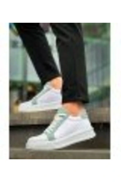 Erkek AyakkabıKB-X46 Kuback Beyaz Bebe Mavi Yüksek Beyaz Taban Günlük Spor Ayakkabı - Resim 5