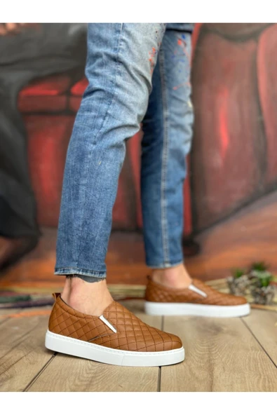 BA0353 Bağcıksız Kapitone Taba Günlük Erkek Ayakkabı - 3