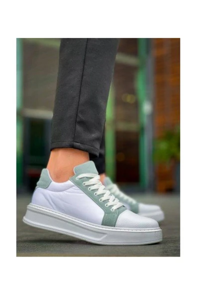 Erkek AyakkabıKB-X46 Kuback Beyaz Bebe Mavi Yüksek Beyaz Taban Günlük Spor Ayakkabı - Resim 3