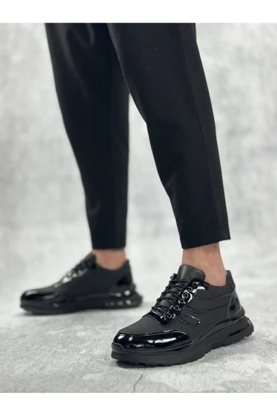 Erkek Ayakkabı BA0234 İçi Dışı Hakiki Deri Rahat Taban Siyah Sneakers Casual Erkek Ayakkabı - Resim 2