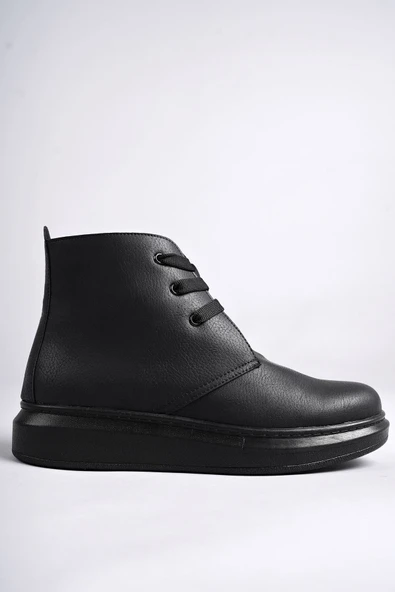 SLW207 Oslo Bağcıklı Cilt Erkek Günlük Spor Bot ST Siyah ürün görseli