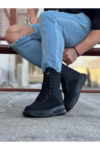 Wagoon Wg012 Kömür Süet Cilt Uzun Bağcıklı Bot - Resim 2