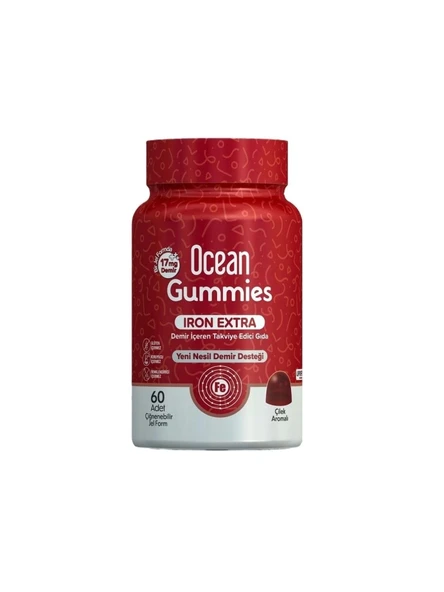 Ocean Gummies Iron Extra 17 mg 60 Çiğnenebilir Jel ürün görseli