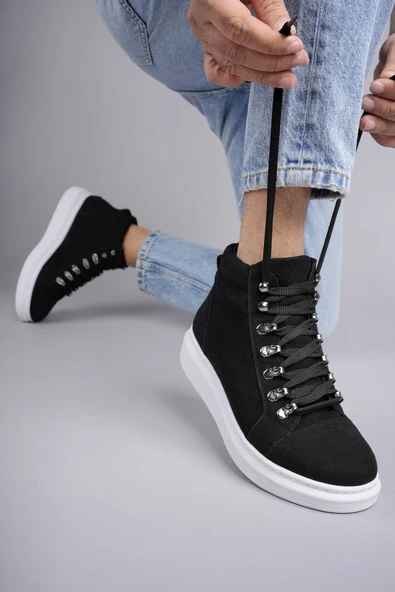 SLW206 Ottawa Bağcıklı Süet Erkek Günlük Spor Bot BT Siyah ürün görseli 1