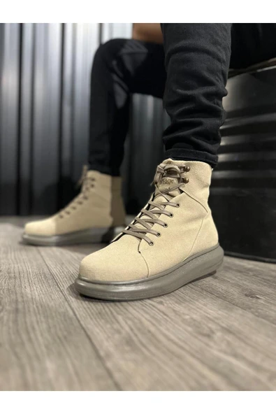 Knack Yüksek Taban Ayakkabı B-080 Vizon Süet - 2