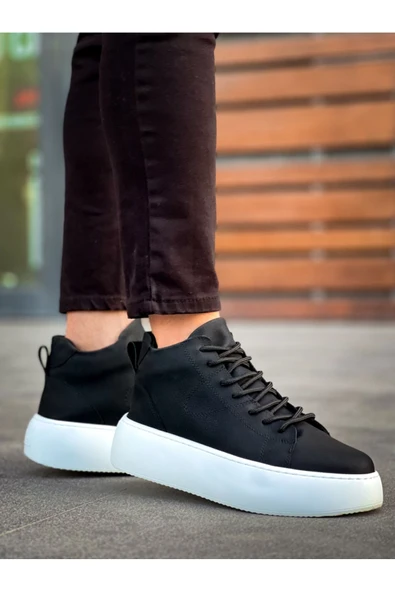 LE10 Bağcıklı Erkek Yüksek Taban Siyah Spor Bot ürün görseli