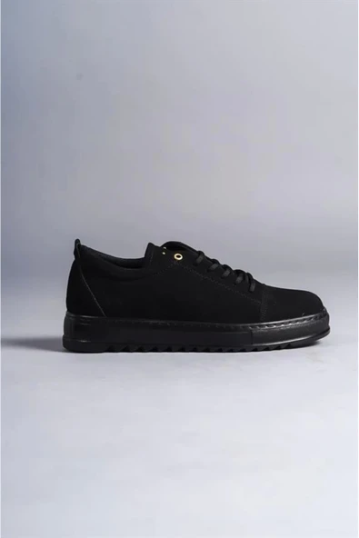 SLW152 Cool Bağcıklı Süet Erkek Günlük Spor Klasik Ayakkabı ST Siyah - Resim 4