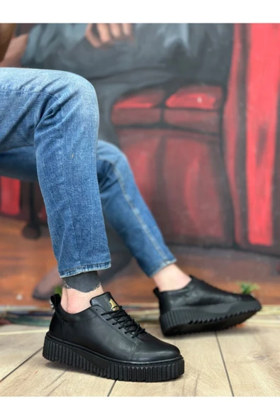 Erkek AyakkabıBA8104 BOA Yüksek Siyah Taban Siyah Cilt Bağcıklı Erkek Ayakkabı ürün görseli 1