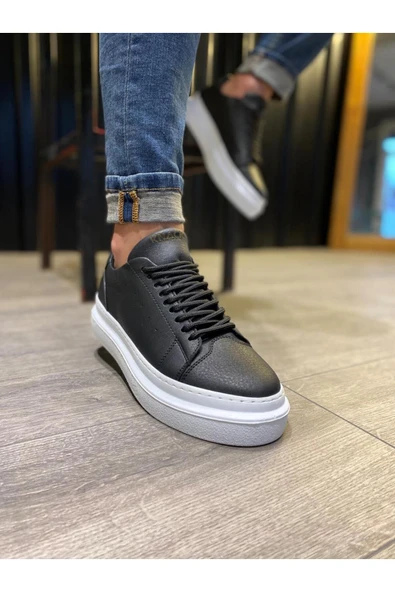 Knack Günlük Ayakkabı 421 Siyah (Beyaz Taban) - Resim 4