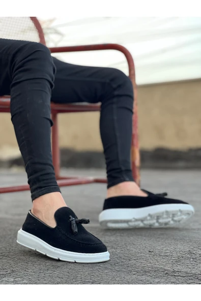 BA0005 Bağcıksız Yüksek Taban Klasik Süet Kemerli Püsküllü Corcik Erkek Ayakkabı - Resim 2