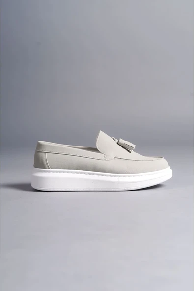 SLW154 Blaze Bağcıksız Püsküllü Süet Erkek Günlük Spor Klasik Ayakkabı BT Gri ürün görseli