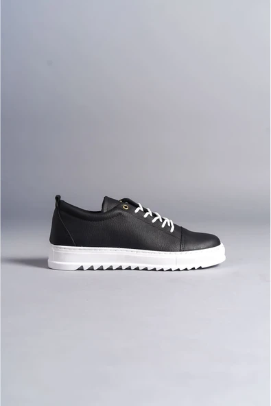 SLW152 Cool Bağcıklı Cilt Erkek Günlük Spor Klasik Ayakkabı BT Siyah - Resim 3