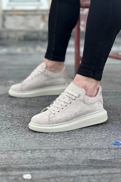 Wg096 Bej Süet Günlük Erkek Casual Ayakkabı