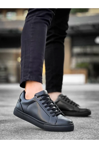 KB-BX1  Kuback Siyah Cilt Yüksek Siyah Taban Günlük Erkek Ayakkabı ürün görseli 1