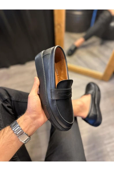 Erkek AyakkabıKnack Günlük Klasik Ayakkabı 400 Siyah (Siyah Taban) - Resim 4