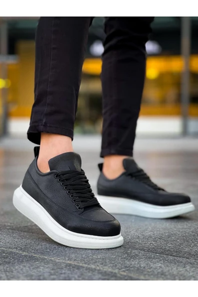 Knack Günlük Ayakkabı 814 Siyah (Beyaz Taban) - Resim 3