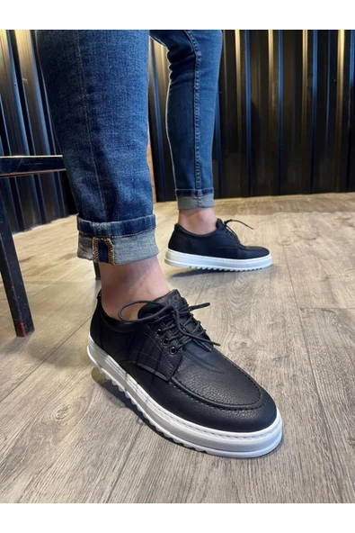 Knack Günlük Ayakkabı T12 Siyah (Beyaz Taban) - Resim 3