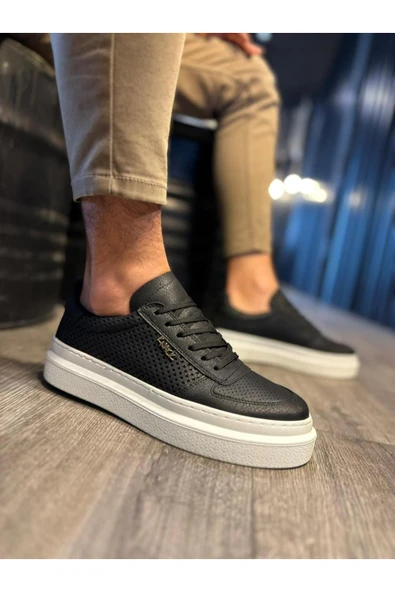 Knack Günlük Ayakkabı 013 Siyah (Beyaz Taban) - Resim 4
