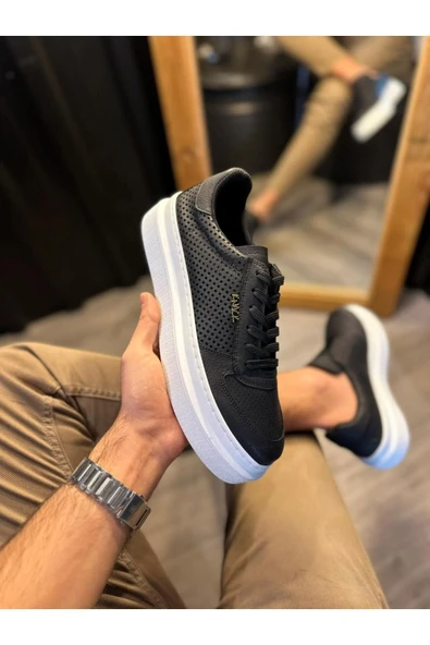 Knack Günlük Ayakkabı 013 Siyah (Beyaz Taban) - Resim 3