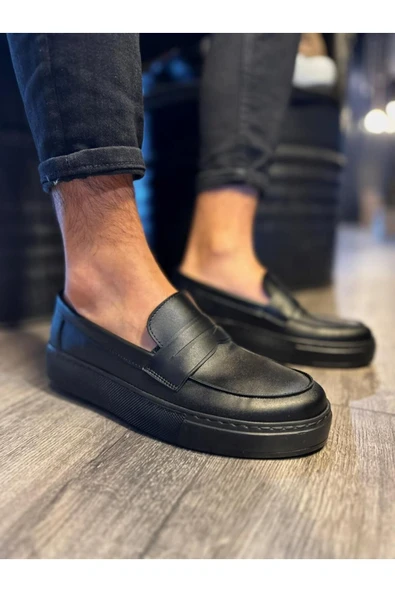 Erkek AyakkabıKnack Günlük Klasik Ayakkabı 400 Siyah (Siyah Taban) - Resim 2
