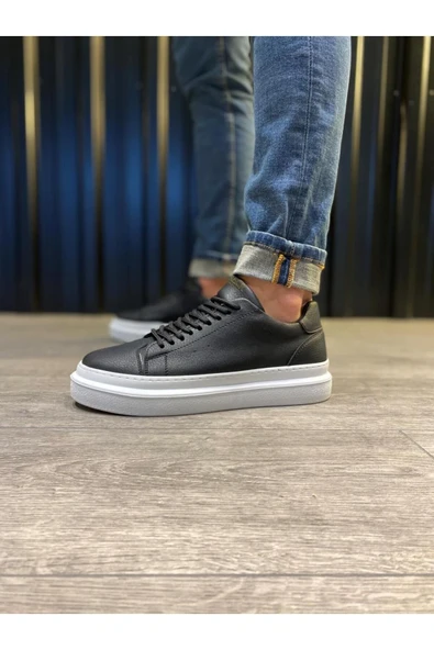 Knack Günlük Ayakkabı 421 Siyah (Beyaz Taban) - Resim 3