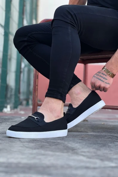 Wagoon Wg060 Siyah Triko Babet Erkek Casual Ayakkabı - Resim 2