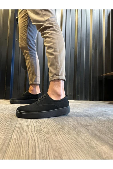 Knack Günlük Ayakkabı 077 Siyah Süet (Siyah Taban) - Resim 2