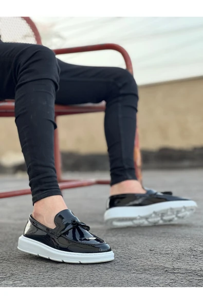 BA0005 Bağcıksız Yüksek Taban Klasik Rugan Kemerli Püsküllü Corcik Erkek Ayakkabı ürün görseli