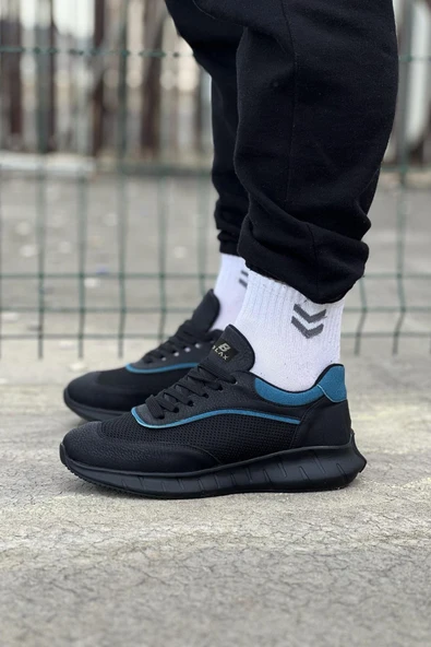 Wagoon WG062 Kömür Mavi Triko Erkek Spor Ayakkabı - Resim 3
