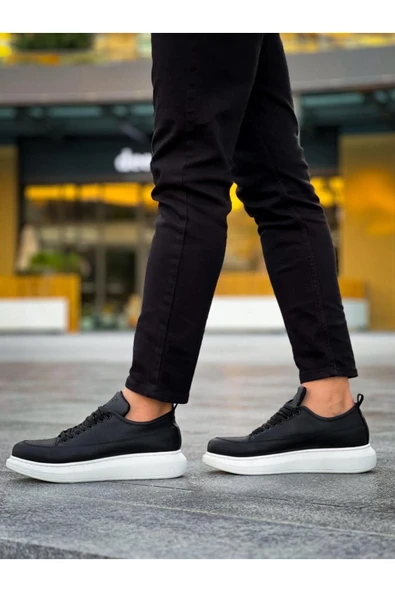 Knack Günlük Ayakkabı 814 Siyah (Beyaz Taban) - Resim 2