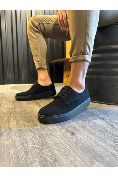Knack Günlük Ayakkabı 077 Siyah Süet (Siyah Taban) ürün görseli 1