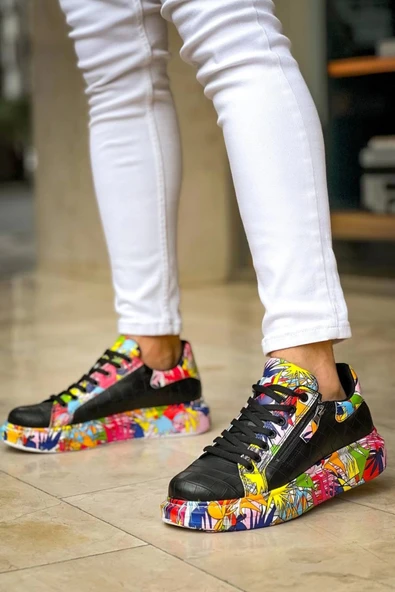 KB-02  Kuback Bağcıklı Crocodile Siyah Kırmızı Günlük Erkek Ayakkabı - Resim 3