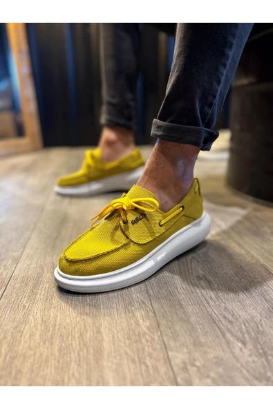 Knack Yüksek Taban Mevsimlik Keten Ayakkabı 009 Sarı ürün görseli