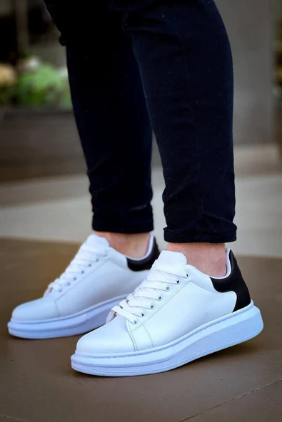 Erkek ayakkabıKB-X500  Kuback Bağcıklı Beyaz Siyah  Günlük Erkek Ayakkabı ürün görseli 1