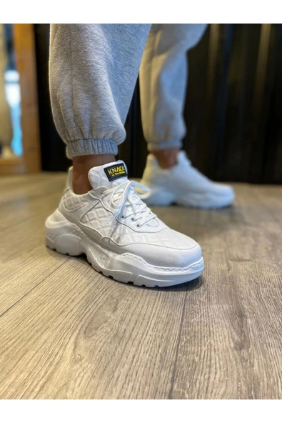 K&a Yüksek Taban Günlük Ayakkabı N75 Kapitone Beyaz - Resim 4