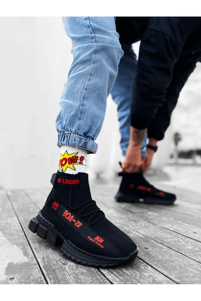 Zr-x700 Tarz Siyah Kırmızı Renk Spor Ayakkabı ürün görseli