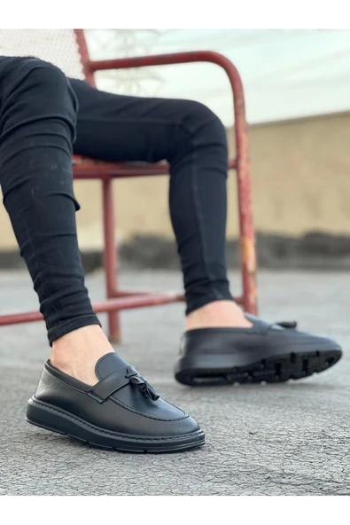Ba0005 Bağcıksız Yüksek Taban Klasik Kemerli Püsküllü Corcik Erkek Ayakkabı - Resim 2
