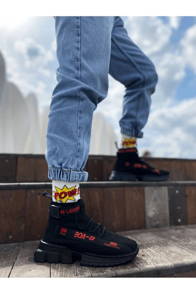 Zr-x700 Tarz Siyah Kırmızı Renk Spor Ayakkabı - Resim 2