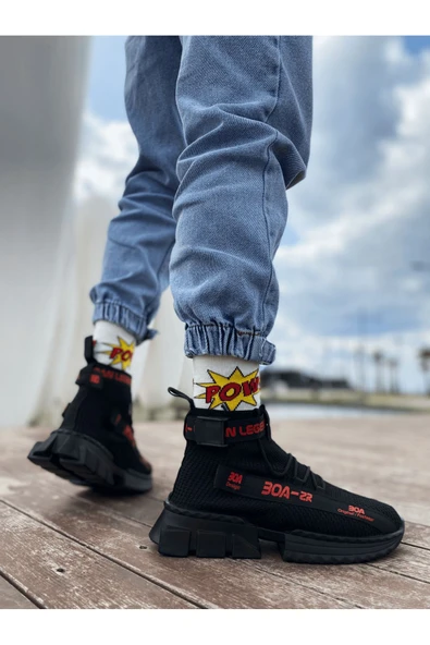 Zr-x700 Tarz Siyah Kırmızı Renk Spor Ayakkabı - Resim 3